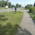 Проводятся работы по скосу травы, ул. Гагарина
